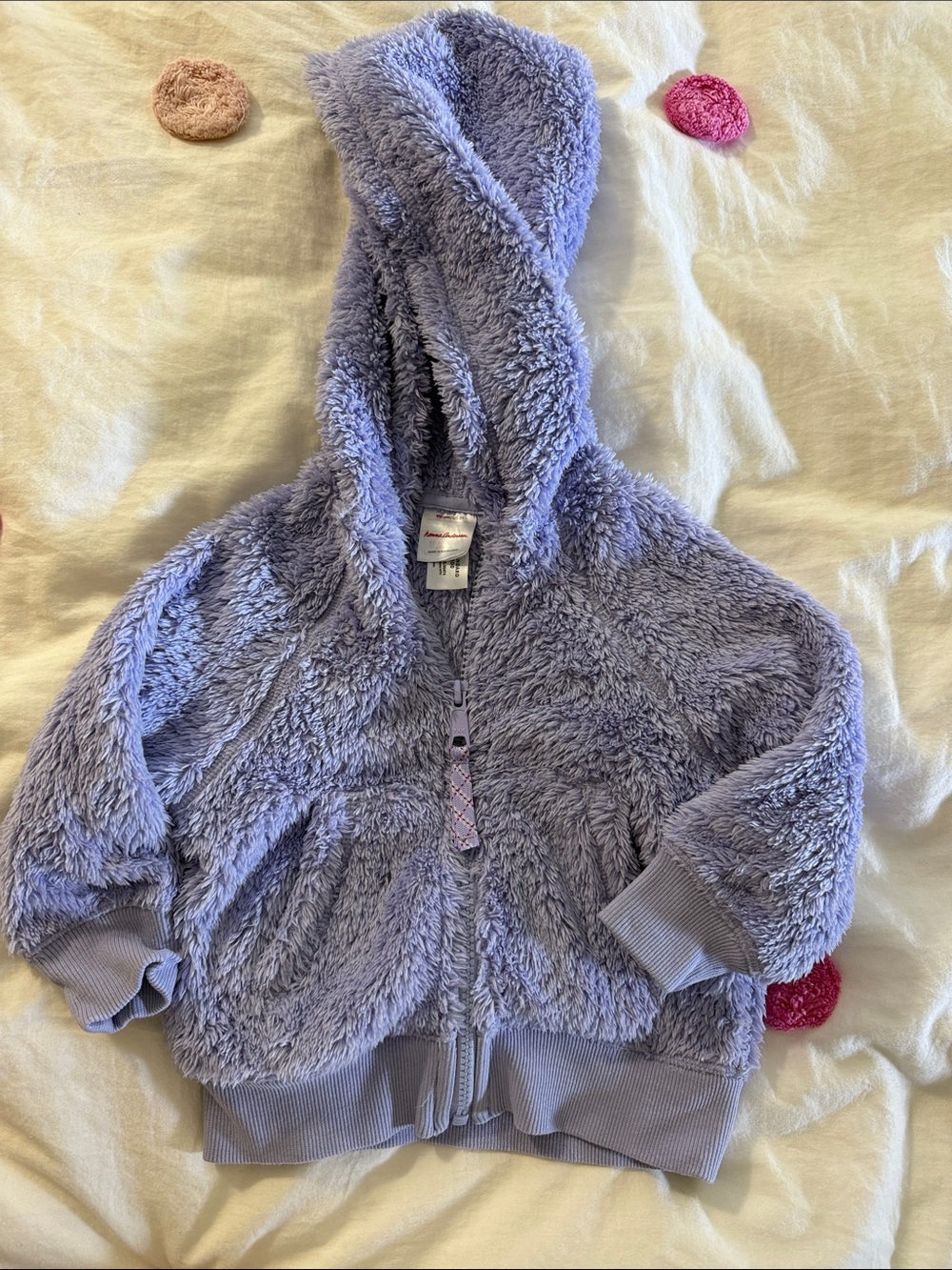 Hanna Andersson Lavender Plush Hooded Zip Jacket